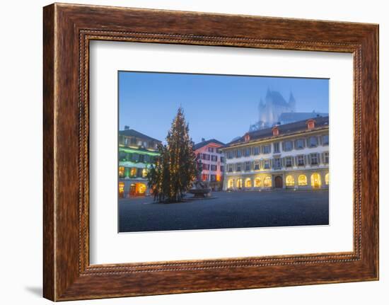 Schloss Thun and Rathausplatz, Thun, Jungfrau region, Bernese Oberland, Swiss Alps, Switzerland, Eu-Frank Fell-Framed Photographic Print