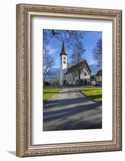 Schlosskirche Interlake, Interlaken, Jungfrau region, Bernese Oberland, Swiss Alps, Switzerland, Eu-Frank Fell-Framed Premium Photographic Print