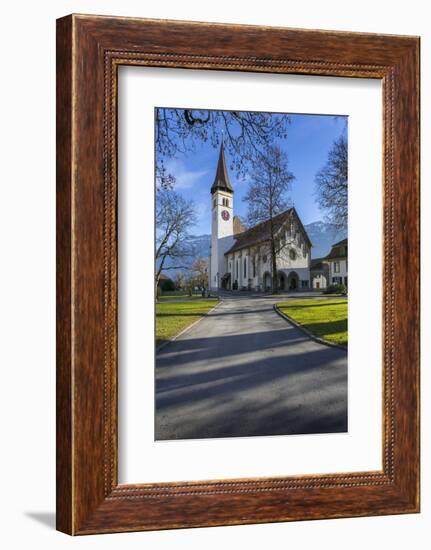 Schlosskirche Interlake, Interlaken, Jungfrau region, Bernese Oberland, Swiss Alps, Switzerland, Eu-Frank Fell-Framed Photographic Print