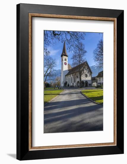 Schlosskirche Interlake, Interlaken, Jungfrau region, Bernese Oberland, Swiss Alps, Switzerland, Eu-Frank Fell-Framed Photographic Print