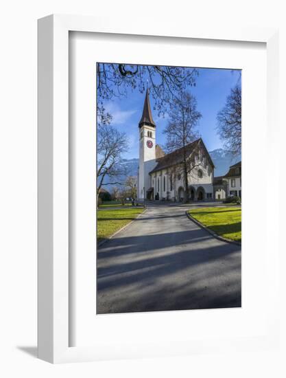 Schlosskirche Interlake, Interlaken, Jungfrau region, Bernese Oberland, Swiss Alps, Switzerland, Eu-Frank Fell-Framed Photographic Print