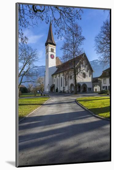 Schlosskirche Interlake, Interlaken, Jungfrau region, Bernese Oberland, Swiss Alps, Switzerland, Eu-Frank Fell-Mounted Photographic Print