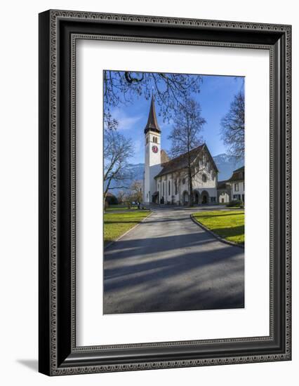 Schlosskirche Interlake, Interlaken, Jungfrau region, Bernese Oberland, Swiss Alps, Switzerland, Eu-Frank Fell-Framed Photographic Print