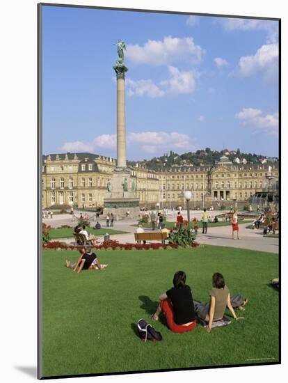 Schlossplatz, King Wilhelm Jubilee Column, Neues Schloss, Stuttgart, Baden Wurttemberg, Germany-Yadid Levy-Mounted Photographic Print