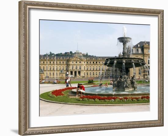 Schlossplatz (Palace Square) and Neues Schloss, Stuttgart, Baden Wurttemberg, Germany-Yadid Levy-Framed Photographic Print