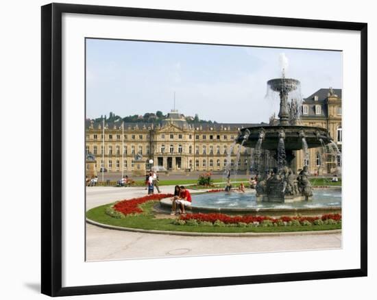 Schlossplatz (Palace Square) and Neues Schloss, Stuttgart, Baden Wurttemberg, Germany-Yadid Levy-Framed Photographic Print