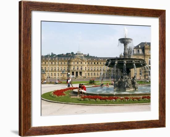 Schlossplatz (Palace Square) and Neues Schloss, Stuttgart, Baden Wurttemberg, Germany-Yadid Levy-Framed Photographic Print