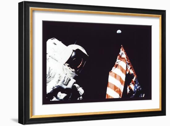 Schmitt, Flag, and Earth-null-Framed Art Print