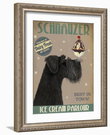 Schnauzer, Black, Ice Cream-Fab Funky-Framed Art Print