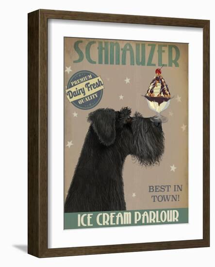 Schnauzer, Black, Ice Cream-Fab Funky-Framed Art Print