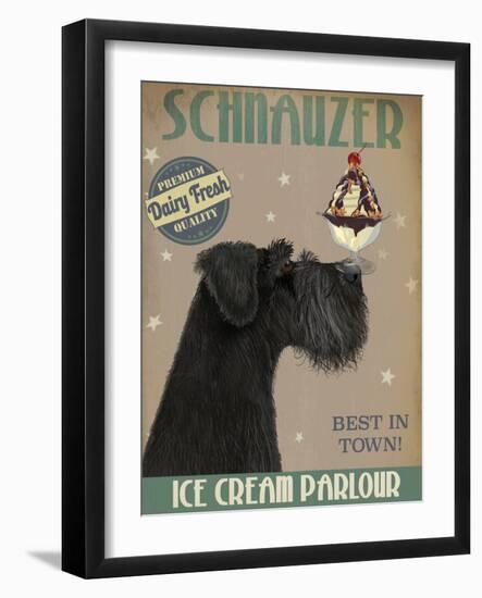 Schnauzer, Black, Ice Cream-Fab Funky-Framed Art Print