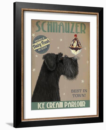 Schnauzer, Black, Ice Cream-Fab Funky-Framed Art Print