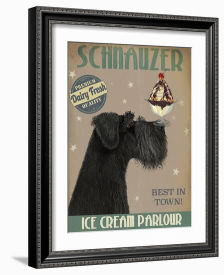 Schnauzer, Black, Ice Cream-Fab Funky-Framed Art Print