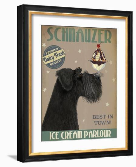 Schnauzer, Black, Ice Cream-Fab Funky-Framed Art Print