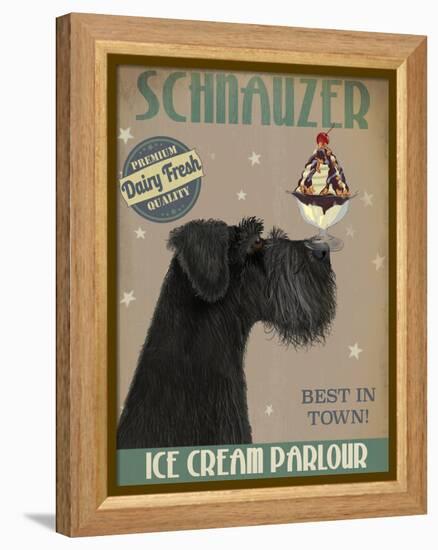 Schnauzer, Black, Ice Cream-Fab Funky-Framed Stretched Canvas