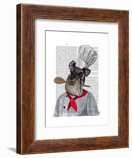 Schnauzer Chef-Fab Funky-Framed Art Print