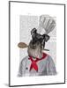 Schnauzer Chef-Fab Funky-Mounted Art Print