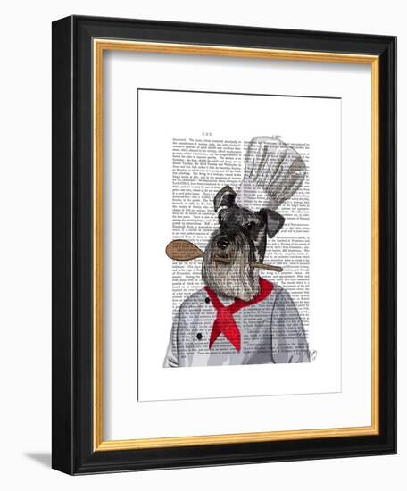 Schnauzer Chef-Fab Funky-Framed Art Print