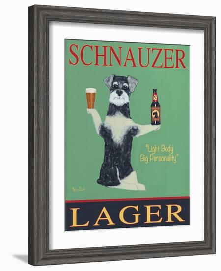 Schnauzer Lager-Ken Bailey-Framed Collectable Print