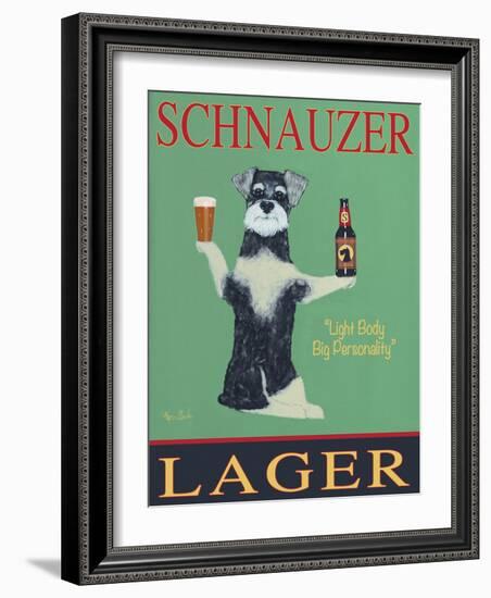 Schnauzer Lager-Ken Bailey-Framed Collectable Print