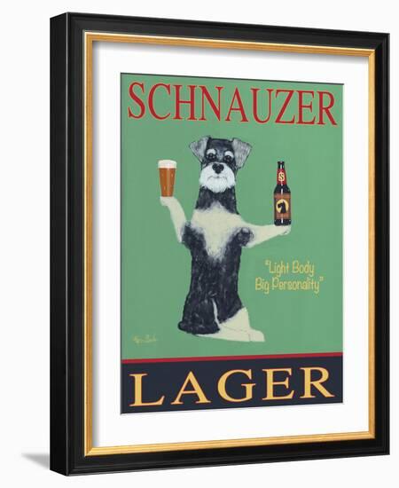 Schnauzer Lager-Ken Bailey-Framed Collectable Print