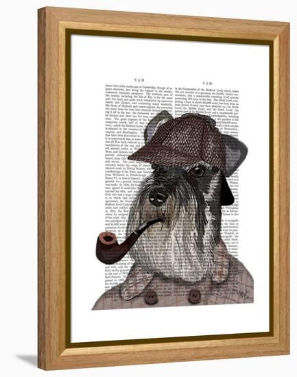 Schnauzer Sherlock-Fab Funky-Framed Stretched Canvas