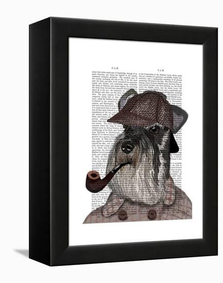 Schnauzer Sherlock-Fab Funky-Framed Stretched Canvas