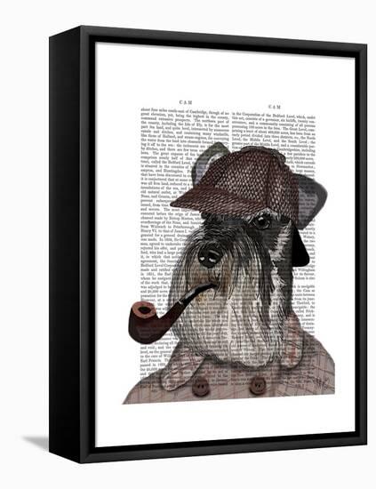 Schnauzer Sherlock-Fab Funky-Framed Stretched Canvas