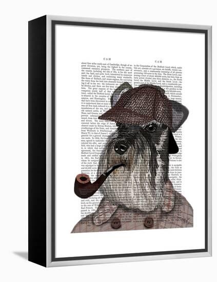 Schnauzer Sherlock-Fab Funky-Framed Stretched Canvas