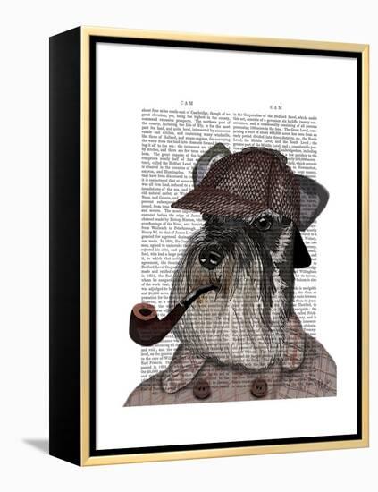 Schnauzer Sherlock-Fab Funky-Framed Stretched Canvas