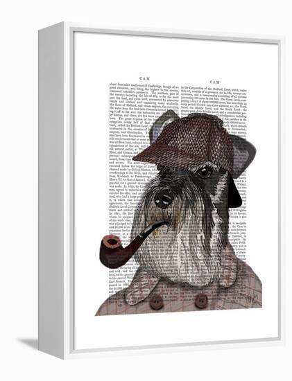 Schnauzer Sherlock-Fab Funky-Framed Stretched Canvas