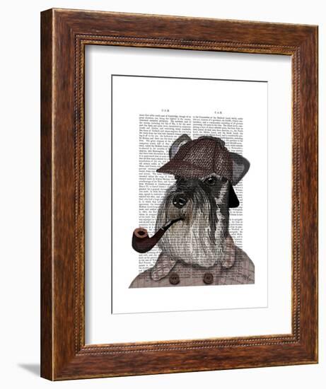 Schnauzer Sherlock-Fab Funky-Framed Art Print