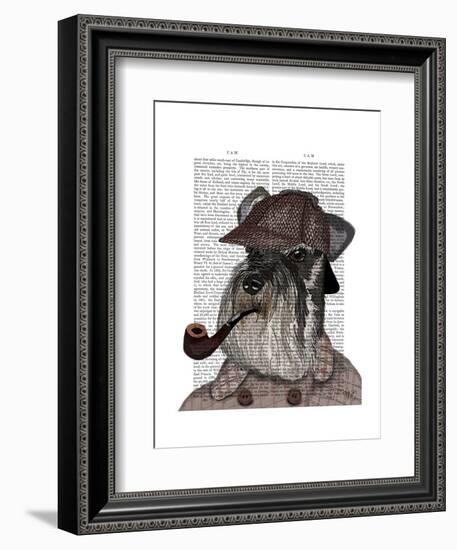 Schnauzer Sherlock-Fab Funky-Framed Art Print