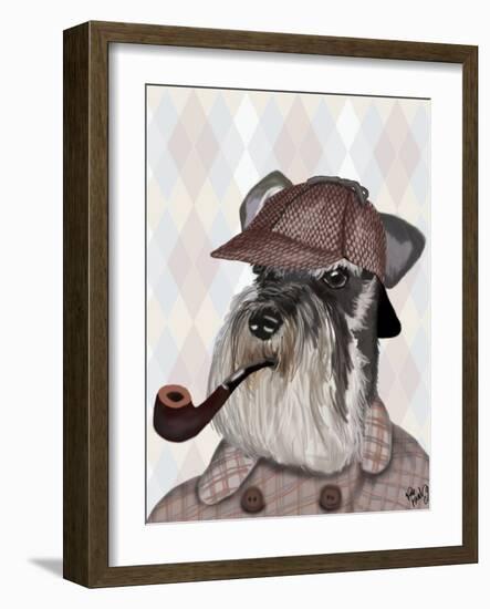 Schnauzer Sherlock-Fab Funky-Framed Art Print