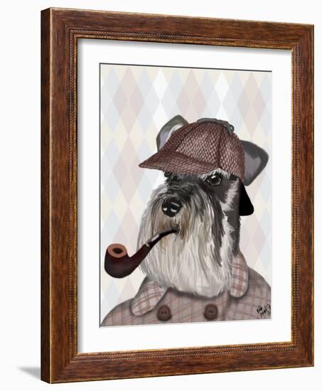 Schnauzer Sherlock-Fab Funky-Framed Art Print