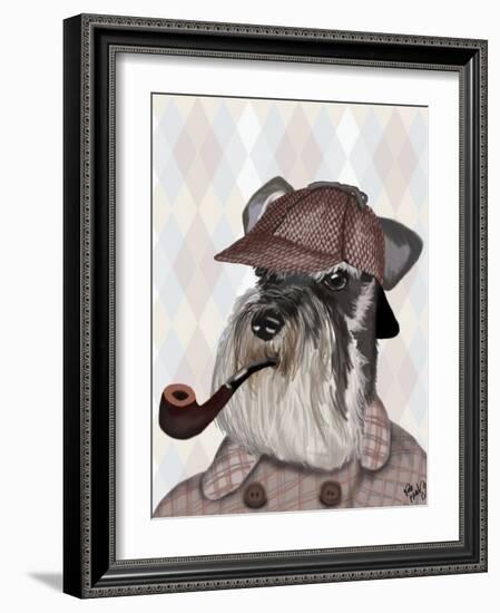 Schnauzer Sherlock-Fab Funky-Framed Art Print