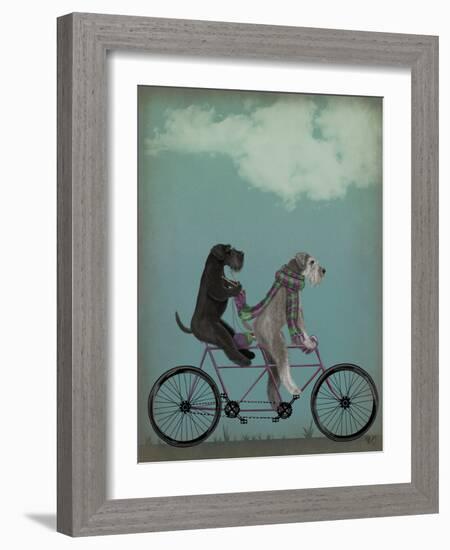 Schnauzer Tandem-Fab Funky-Framed Art Print