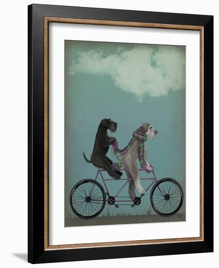 Schnauzer Tandem-Fab Funky-Framed Art Print