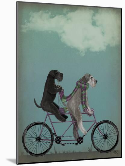 Schnauzer Tandem-Fab Funky-Mounted Art Print