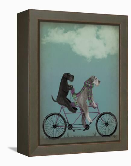 Schnauzer Tandem-Fab Funky-Framed Stretched Canvas