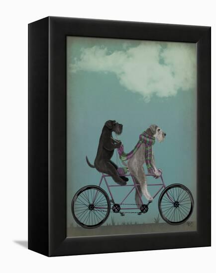 Schnauzer Tandem-Fab Funky-Framed Stretched Canvas