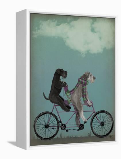 Schnauzer Tandem-Fab Funky-Framed Stretched Canvas