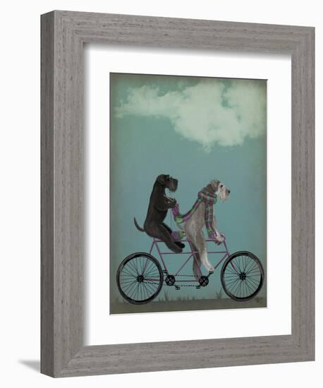 Schnauzer Tandem-Fab Funky-Framed Premium Giclee Print