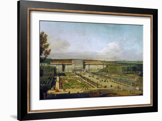 Schönbrunn Palace Viewed from the Gardens, Between 1758 and 1761-Bernardo Bellotto-Framed Giclee Print