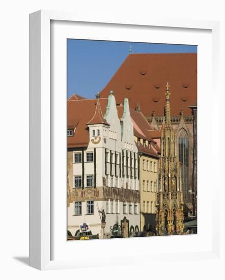 Schoene Brunnen (Beautiful Fountain), Nuremberg, Bavaria, Germany, Europe-Ethel Davies-Framed Photographic Print