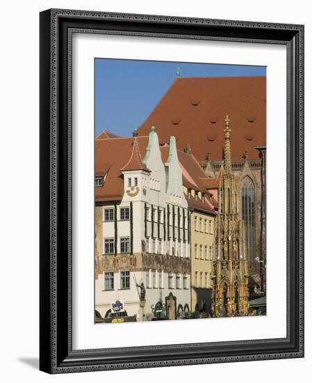Schoene Brunnen (Beautiful Fountain), Nuremberg, Bavaria, Germany, Europe-Ethel Davies-Framed Photographic Print