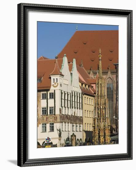 Schoene Brunnen (Beautiful Fountain), Nuremberg, Bavaria, Germany, Europe-Ethel Davies-Framed Photographic Print