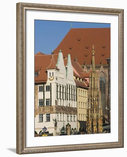 Schoene Brunnen (Beautiful Fountain), Nuremberg, Bavaria, Germany, Europe-Ethel Davies-Framed Photographic Print