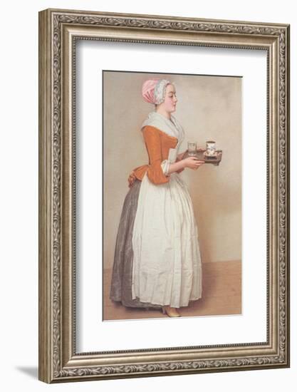 Schokoladenmädchen-Jean-Etienne Liotard-Framed Art Print