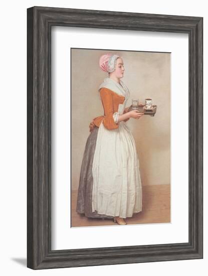 Schokoladenmädchen-Jean-Etienne Liotard-Framed Art Print